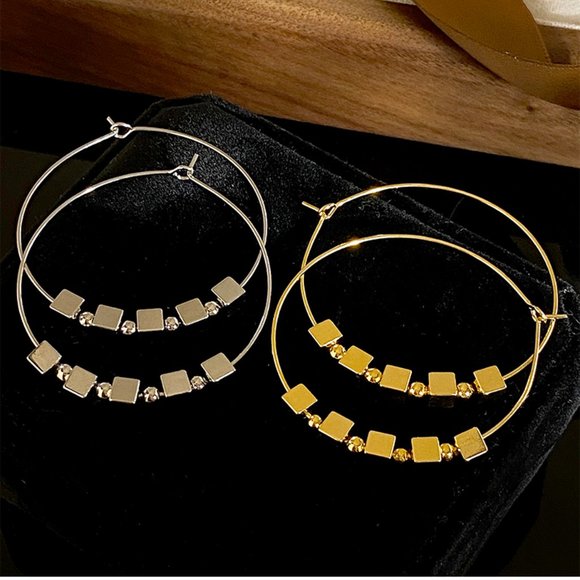 S925 Simple Circle Earrings Gold and Silver - Picture 9 of 13